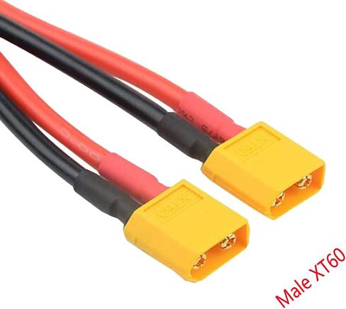 LinsyRC 2 قطعة XT60 كابل موصل البطارية المتوازي 2 ذكر إلى 1 أنثى محول مقسم y-سرج لـ DJI Phantom RC Mode Helicopter Quadcopter in Kuwait