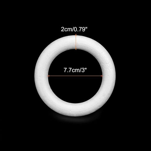 MECCANIXITY 3 Inch Foam Wreath Forms Round Craft Rings for DIY Art Crafts, Florists, Home Decoration Pack of 3 in Saudi Arabia