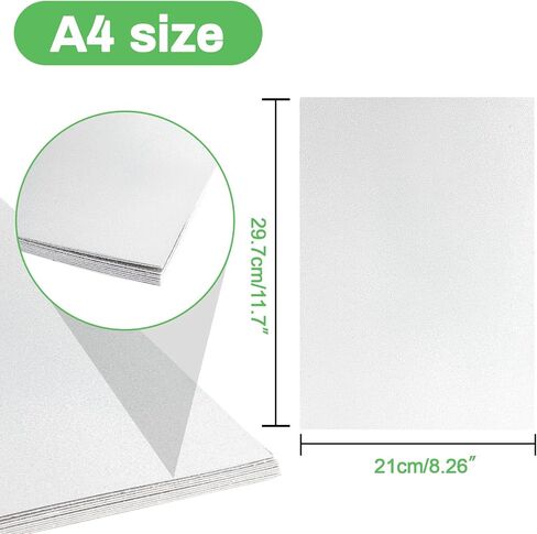 Sukh White Glitter Cardstock Paper - Glitter Cardstock Craft Paper A4 Thick Colored Crafts Christmas Valentines Gift Box Wrapping DIY Wedding Birthday Party Sparkle Decor Scrapbook 250GSM 10pcs in Saudi Arabia