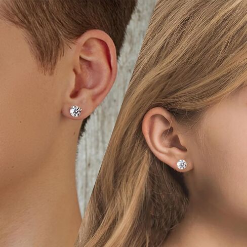 Moissanite Earrings - Moissanite Earrings for Women, Moissanite Earrings for Men, Diamond Stud Earrings for Women 925 Sterling Silver Hypoallergenic Earrings in Saudi Arabia