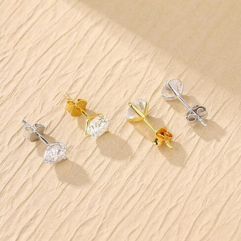 Moissanite Earrings - Moissanite Earrings for Women, Moissanite Earrings for Men, Diamond Stud Earrings for Women 925 Sterling Silver Hypoallergenic Earrings in Saudi Arabia