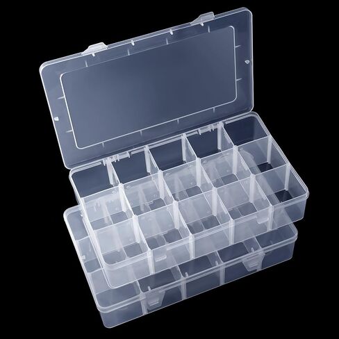 Benbilry 36 Grids Clear Plastic Organizer Box with Adjustable Dividers, 36 Compartment Organizer Clear Storage Container for Bead Organizer, Fishing Tackles, Felt Board and Jewelry Storage in Saudi Arabia
