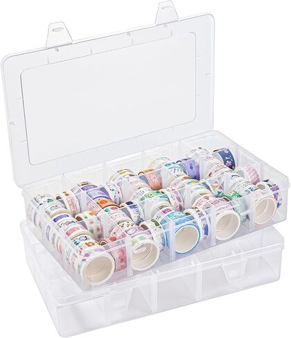 Benbilry 36 Grids Clear Plastic Organizer Box with Adjustable Dividers, 36 Compartment Organizer Clear Storage Container for Bead Organizer, Fishing Tackles, Felt Board and Jewelry Storage in Saudi Arabia