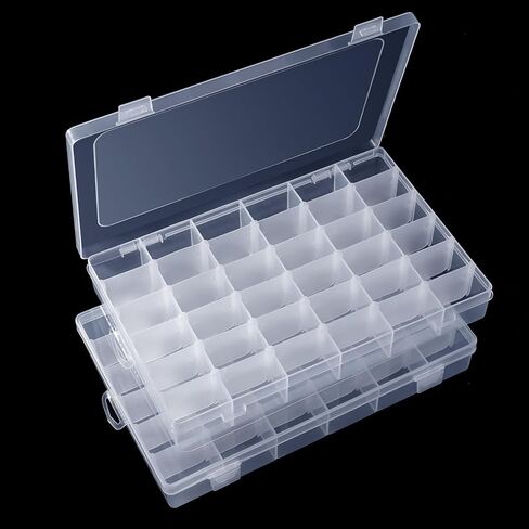 Benbilry 36 Grids Clear Plastic Organizer Box with Adjustable Dividers, 36 Compartment Organizer Clear Storage Container for Bead Organizer, Fishing Tackles, Felt Board and Jewelry Storage in Saudi Arabia