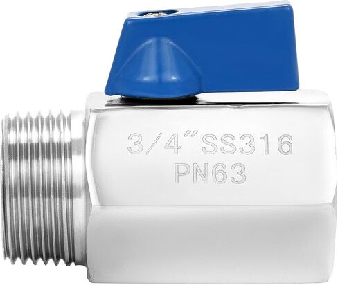 QWORK 2 Pack 3/4" NPT 316 Stainless Steel Inline Valve, Mini Ball Valve Shut-Off Valve, Female x Male NPT Thread Pipe Fitting in Saudi Arabia