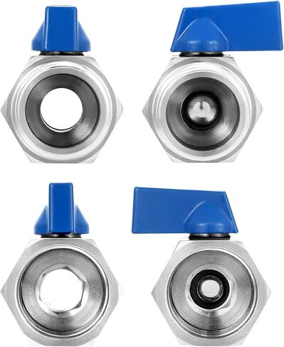 QWORK 2 Pack 3/4" NPT 316 Stainless Steel Inline Valve, Mini Ball Valve Shut-Off Valve, Female x Male NPT Thread Pipe Fitting in Saudi Arabia