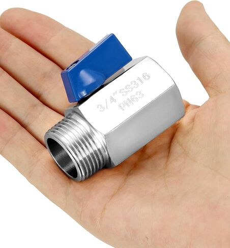 QWORK 2 Pack 3/4" NPT 316 Stainless Steel Inline Valve, Mini Ball Valve Shut-Off Valve, Female x Male NPT Thread Pipe Fitting in Saudi Arabia