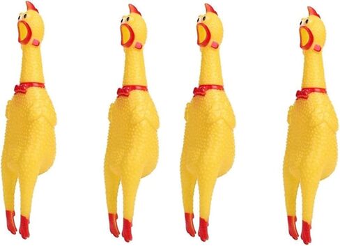 4 Pack Large Screaming Chicken Toy Big Rubber Squawking Chicken 12 inch in Saudi Arabia