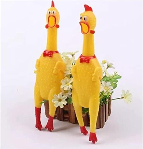 4 Pack Large Screaming Chicken Toy Big Rubber Squawking Chicken 12 inch in Saudi Arabia