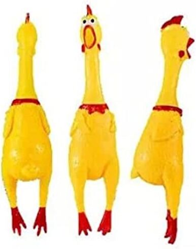 4 Pack Large Screaming Chicken Toy Big Rubber Squawking Chicken 12 inch in Saudi Arabia