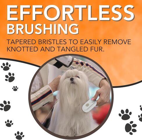 3-in-1 Steamy Cat & Dog Brush - Pet Hair Removal Tool with Fine Mist Spray for Gentle Detangling, Cleaning, Massaging - Rechargeable Dematting Comb Soft Bristles - Grooming Supplies (White) in Saudi Arabia