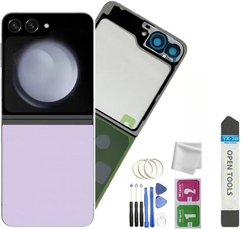 Z Flip 5 Back Glass Replacement for Samsung Galaxy Z Flip 5 Phone Back Cover Glass with Pre-Installed Tape+Toolsd (Graphite) in Kuwait