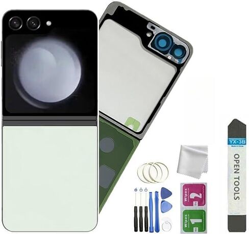 Z Flip 5 Back Glass Replacement for Samsung Galaxy Z Flip 5 Phone Back Cover Glass with Pre-Installed Tape+Toolsd (Graphite) in Kuwait