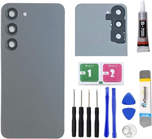 Replacement Repair Battery Back Glass Cover Back Housing Door Rear Panel for Samsung Galaxy S23 Plus S23+ SM-S916, with Tape and Tools (with Camera Lens) (Green) in Kuwait