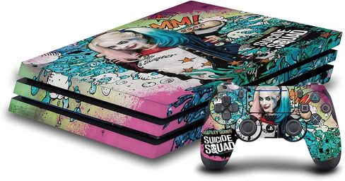 Head Case Designs Officially Licensed Suicide Squad 2016 Harley Quinn Poster Graphics Vinyl Sticker Gaming Skin Decal Compatible with Sony Playstation 4 PS4 Pro Console and DualShock 4 Controller in Saudi Arabia