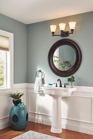 Delta Faucet Windemere Widespread Bathroom Faucet, Oil Rubbed Bronze Bathroom Sink Faucet, 3 Hole Bathroom Faucet, Metal Drain Assembly, Oil Rubbed Bronze B3596LF-OB in Kuwait