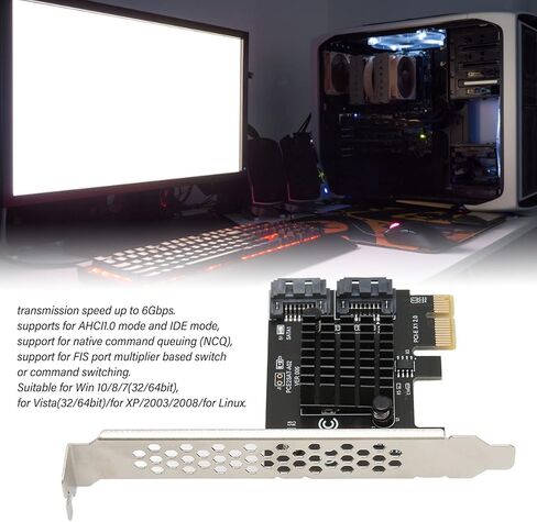 بطاقة تحكم PCIE إلى SATA 3.0، بطاقة توسيع PCIE إلى SATA 3.0 عالية السرعة، وضع AHCI1.0 IDE PCIE إلى بطاقة صفيف القرص SATA 3.0 لسطح المكتب in Kuwait