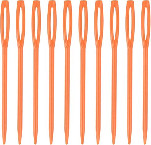 HARFINGTON 200pcs Plastic Sewing Needles, 7cm Length Large Eye Blunt Needles Learning Needles for Sewing Handmade Crafts DIY Notions Stitching, Blue in Saudi Arabia