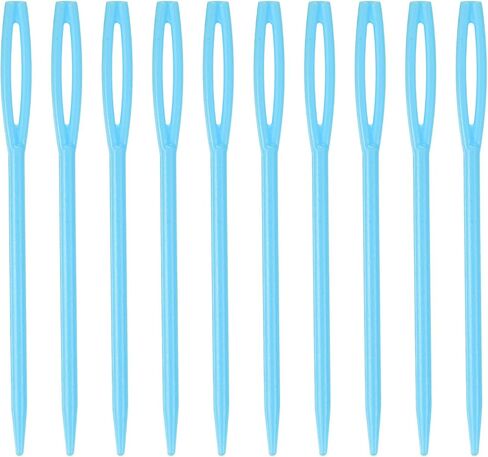 HARFINGTON 200pcs Plastic Sewing Needles, 7cm Length Large Eye Blunt Needles Learning Needles for Sewing Handmade Crafts DIY Notions Stitching, Blue in Saudi Arabia