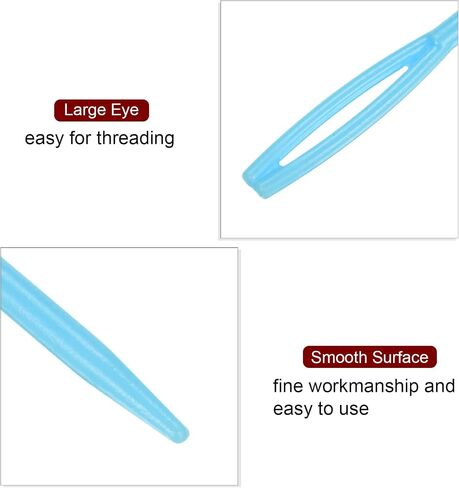 HARFINGTON 200pcs Plastic Sewing Needles, 7cm Length Large Eye Blunt Needles Learning Needles for Sewing Handmade Crafts DIY Notions Stitching, Blue in Saudi Arabia