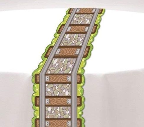 Oojami 3 Pack Railroad Train Track Paper Party Tablecloth Table Runner in Saudi Arabia
