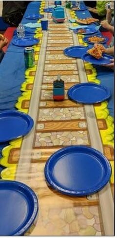 Oojami 3 Pack Railroad Train Track Paper Party Tablecloth Table Runner in Saudi Arabia