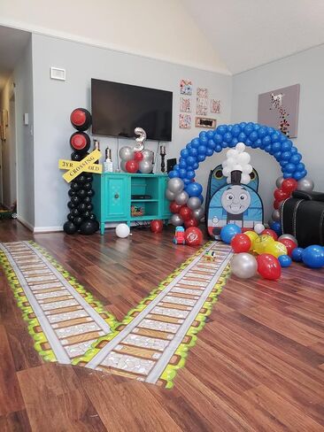 Oojami 3 Pack Railroad Train Track Paper Party Tablecloth Table Runner in Saudi Arabia