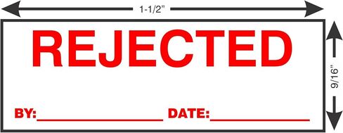 Supply360 AS-IMP1105R - Rejected Stamp with by: & Date:, Red Ink, Heavy Duty Commerical Self-Inking Rubber Stamp, 9/16" x 1-1/2" Impression in Saudi Arabia