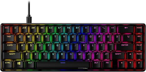 HyperX Alloy Origins 65 Mechanical Gaming Keyboard PBT RGB Backlit Aqua Switch ABS Keycaps Compatible PS5, PS4, Xbox Series X|S, NGENUITY Software, Windows, Laptop Computer Desk Setup, Black (Renewed) in Saudi Arabia