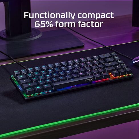 HyperX Alloy Origins 65 Mechanical Gaming Keyboard PBT RGB Backlit Aqua Switch ABS Keycaps Compatible PS5, PS4, Xbox Series X|S, NGENUITY Software, Windows, Laptop Computer Desk Setup, Black (Renewed) in Saudi Arabia
