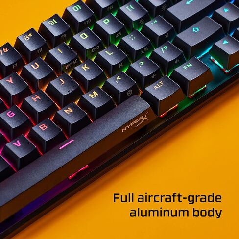 HyperX Alloy Origins 65 Mechanical Gaming Keyboard PBT RGB Backlit Aqua Switch ABS Keycaps Compatible PS5, PS4, Xbox Series X|S, NGENUITY Software, Windows, Laptop Computer Desk Setup, Black (Renewed) in Saudi Arabia