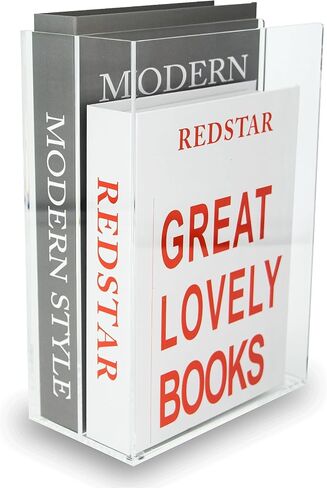 حامل ملفات المجلات من الأكريليك مكون من قسمين منظم مكتب رف المجلات الشفاف للمكتب والمنزل وحامل فارز الكتب الرأسي حزمة واحدة (DP008) in Saudi Arabia
