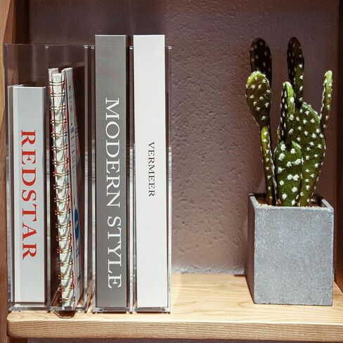 Acrylic Magazine File Holder 2 Sections Clear Magazine Rack Desk Organizer for Office Home Vertical File Book Sorter Holder 1 Pack (DP008) in Saudi Arabia