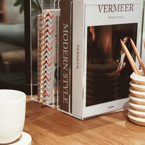 Acrylic Magazine File Holder 2 Sections Clear Magazine Rack Desk Organizer for Office Home Vertical File Book Sorter Holder 1 Pack (DP008) in Saudi Arabia