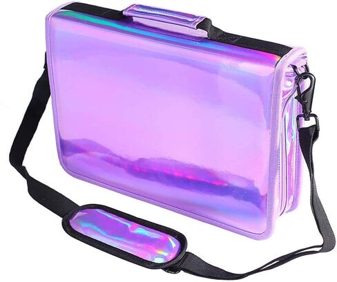 مقلمة شولانر 160 فتحة، طلاء ليزر من البولي يوريثان، سعة كبيرة، سحاب، حامل أقلام رصاص ملونة، سعة كبيرة، منظم حقيبة أقلام رصاص محمولة (أرجواني سحري، 160) in Kuwait