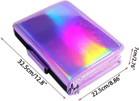 مقلمة شولانر 160 فتحة، طلاء ليزر من البولي يوريثان، سعة كبيرة، سحاب، حامل أقلام رصاص ملونة، سعة كبيرة، منظم حقيبة أقلام رصاص محمولة (أرجواني سحري، 160) in Kuwait