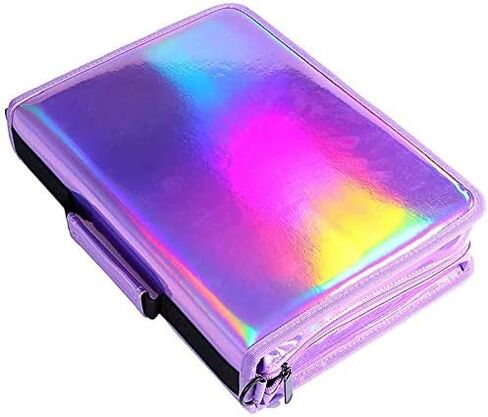 مقلمة شولانر 160 فتحة، طلاء ليزر من البولي يوريثان، سعة كبيرة، سحاب، حامل أقلام رصاص ملونة، سعة كبيرة، منظم حقيبة أقلام رصاص محمولة (أرجواني سحري، 160) in Kuwait