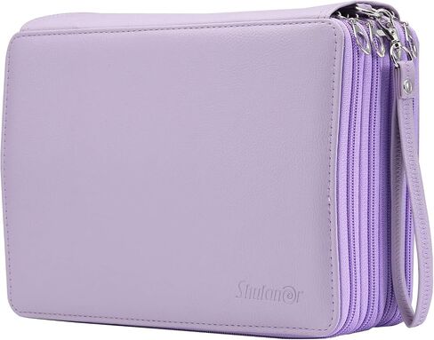 Shulaner Colored Pencil Case Organizer PU Leather Large Capacity Portable Pencil Bag 96 Slots Pencil Holder in Kuwait