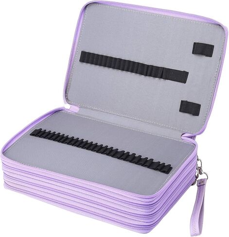 Shulaner Colored Pencil Case Organizer PU Leather Large Capacity Portable Pencil Bag 96 Slots Pencil Holder in Kuwait