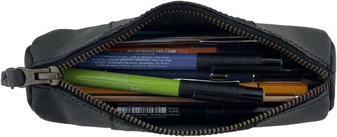 Hide & Drink, Rustic Cylinder Case for Keys, Office Supplies, Change, Personal Items, Cables & Dongles, Classic Bag, Full Grain Leather, Handmade, Slate Blue in Saudi Arabia