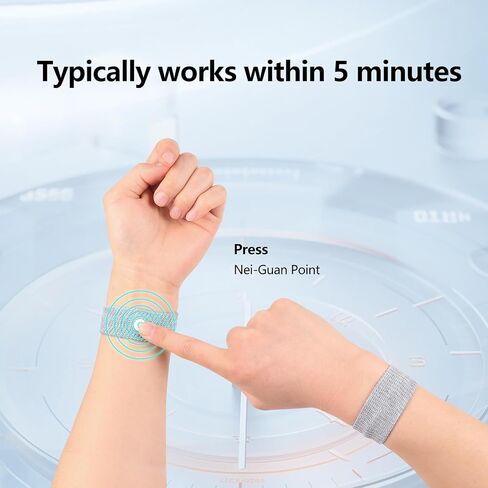 Motion Sickness Wristband, Anti-Nausea Acupressure Wrist Band for Nausea Relief, Dizziness and Vomiting from Car Sea Boat Flying Travel Sickness for Adults and Kids (Grey, Small, 2 Pairs) in Saudi Arabia