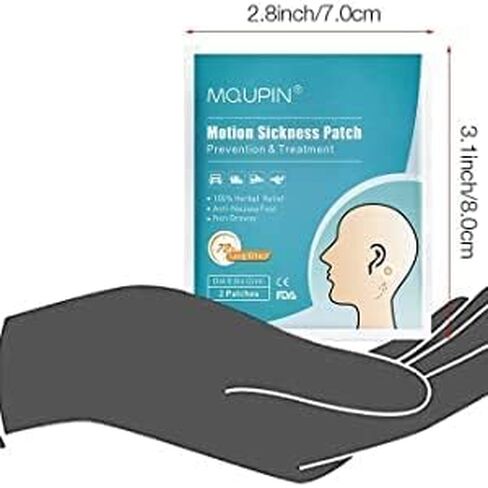 20 Pack Motion Sickness Patches - Fast Acting&No Side Effects - Relieves Vomiting,Nausea,Dizziness and Other Symptoms Resulted from Sickness of Cars,Ships,Airplanes,Cruise,Trains,Anti Nausea Patches in Kuwait