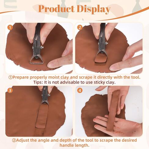 2 Pcs Pottery Carving Tools Sculpture Scraper with 12 Pcs Mug Handle Forms Molds, Pottery Handle Making Tools for Teacup Mug Cup Handle Making(Dark Brown) in Saudi Arabia