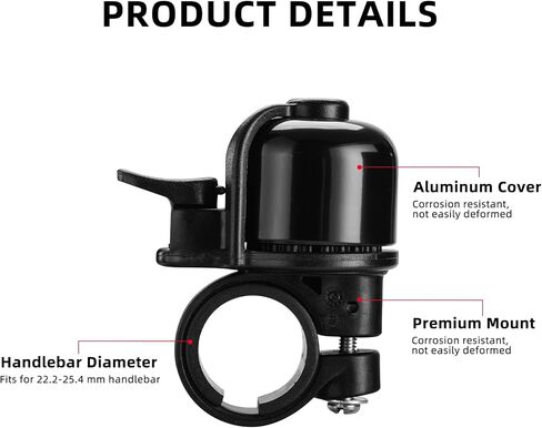 EASYDO Bike Bell Classic Bicycle Ring Bell Aluminum Handlebar Bike Bell for Kids Road Mountain Bike Accessories 22.2-25.4mm Cycle Chime in Saudi Arabia