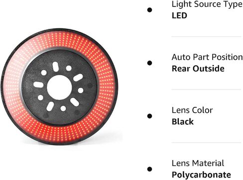 OFFROAD GAMERS Spare Tire Brake Light for Wrangler Third Brake Light Red LED Wheel Light Rear Lights Compatible With 2007-2018 Wrangler JK/JKU & 2018+ Wrangler JL/JLU in Kuwait