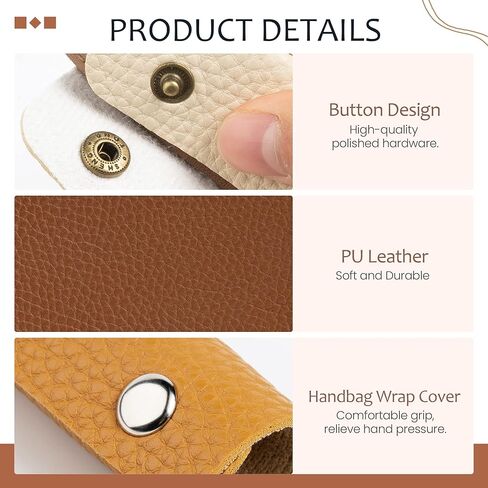 MEABEN 8 قطع/4 أزواج من أغطية مقبض حقيبة اليد الجلدية، مقبض محفظة المحفظة، واقيات مقبض حقيبة الأمتعة، مستلزمات صنع الحزام لحقيبة اليد وحقيبة التسوق وحقيبة السفر، 4 ألوان in Kuwait