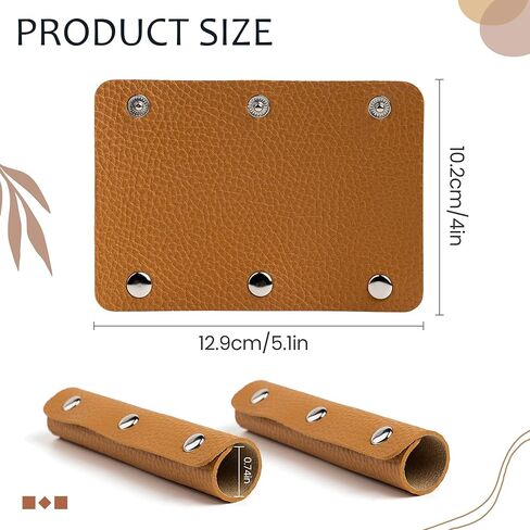 MEABEN 8 قطع/4 أزواج من أغطية مقبض حقيبة اليد الجلدية، مقبض محفظة المحفظة، واقيات مقبض حقيبة الأمتعة، مستلزمات صنع الحزام لحقيبة اليد وحقيبة التسوق وحقيبة السفر، 4 ألوان in Kuwait