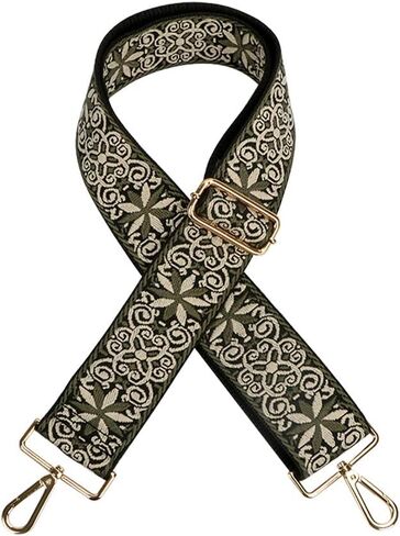 Adjustable Purse Strap Guitar Strap Shoulder Bag Sling Bag Purse Strap Replacement Crossbody Grilles Silver Clasp Olive Green in Saudi Arabia