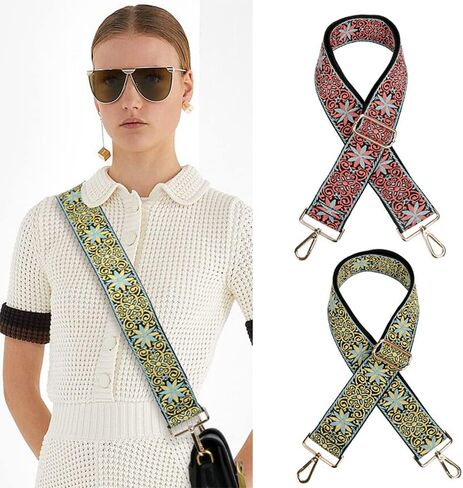 Adjustable Purse Strap Guitar Strap Shoulder Bag Sling Bag Purse Strap Replacement Crossbody Grilles Silver Clasp Olive Green in Saudi Arabia
