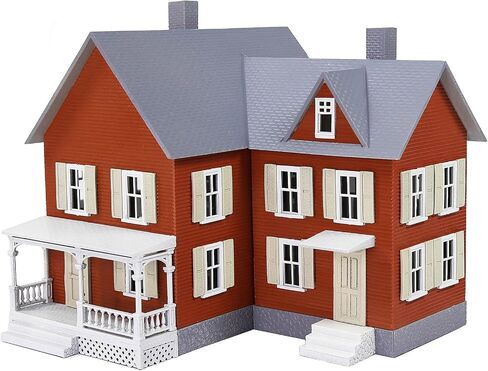 HO Scale Assembled Complete Model Village Two-Story House 1:87 Christmas Building JZ8704 (Green) in Saudi Arabia